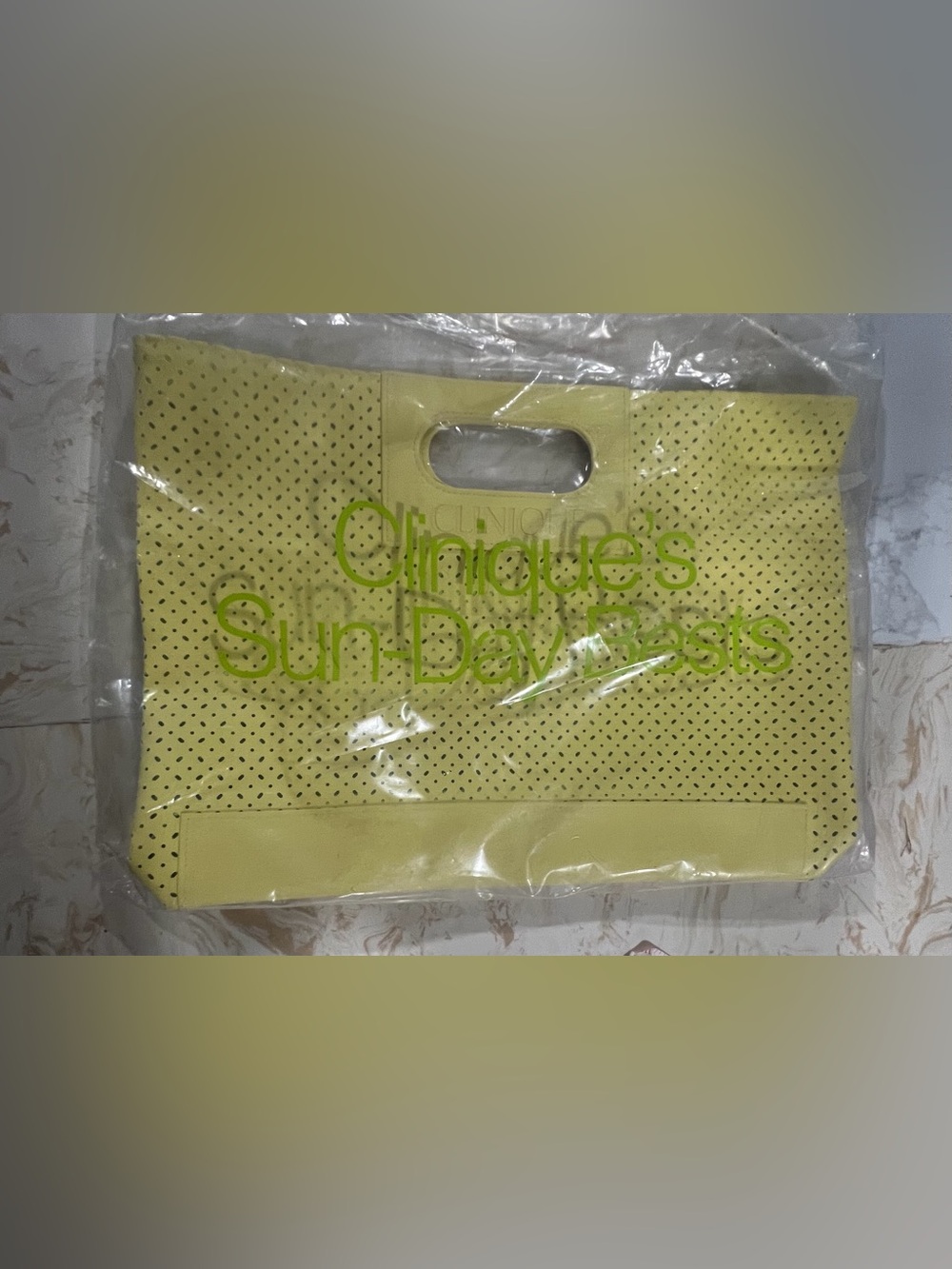 Clinique Perforated Sun-Daze Tote in Pale Yellow